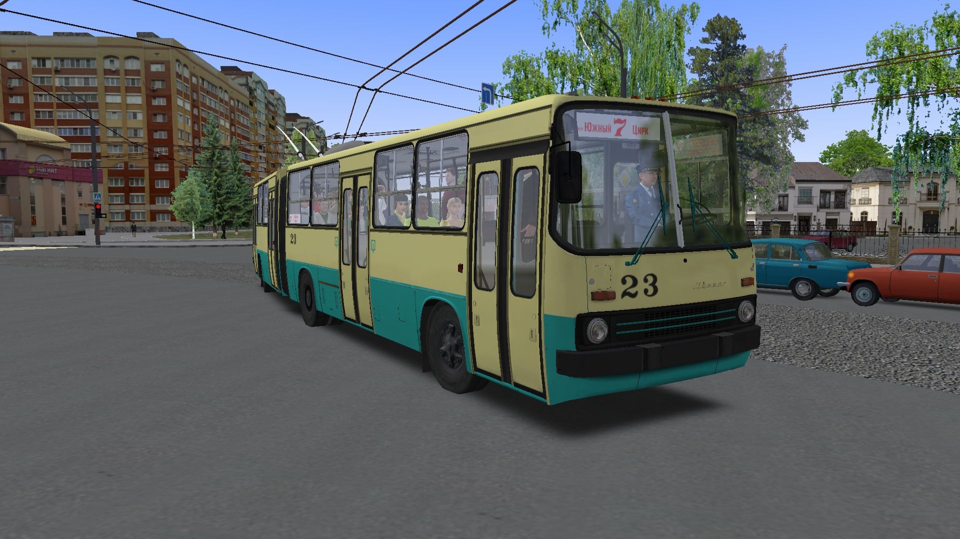 Поездка на СВаРЗ Ikarus-280T по маршруту №7 по карте Тверь 3.0