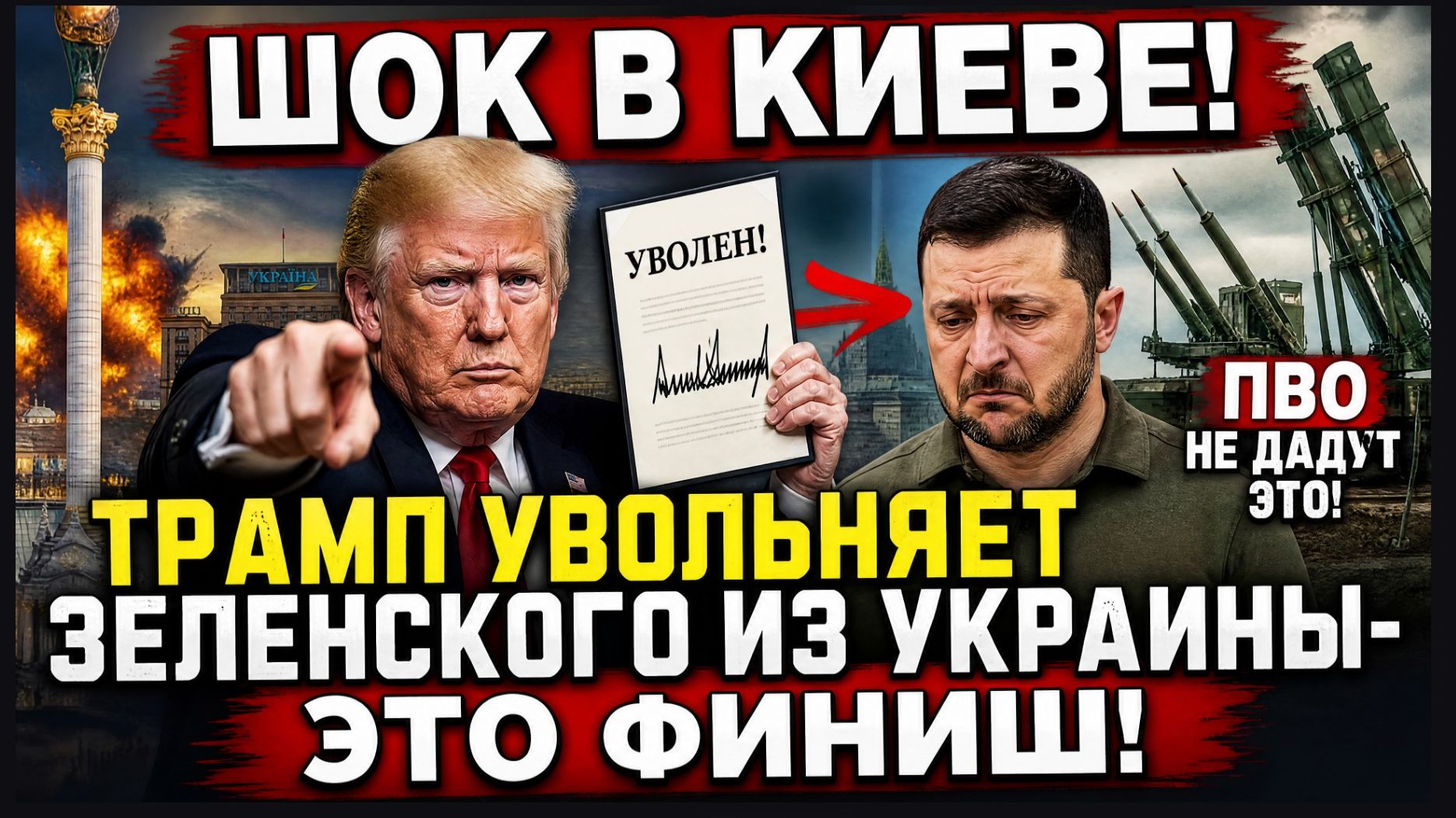 ШОК В КИЕВЕ! ТРАМП УВОЛЬНЯЕТ ЗЕЛЕНСКОГО ИЗ УКРАИНЫ-ПВО НЕ ДАДУТ ЭТО ФИНИШ