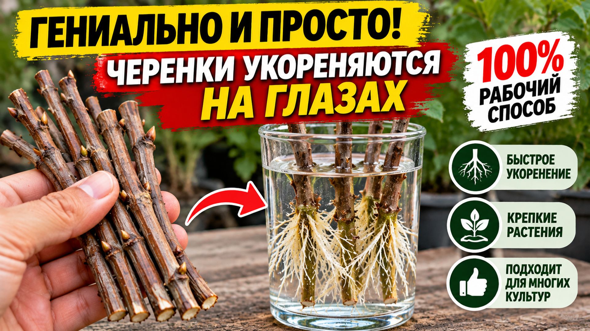 Гениальный способ укоренения черенков! Черенки укореняются на глазах, рабочий способ!
