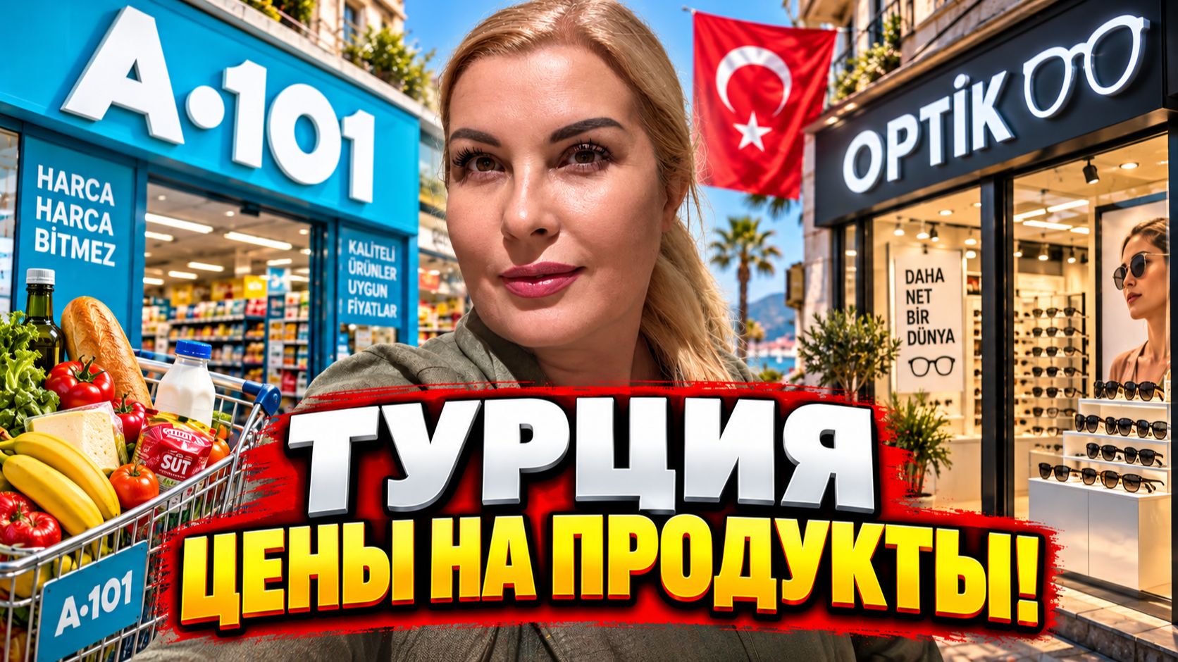 Турция Аланья, супермаркет  А101, цены на продукты. Где купить хорошие очки не дорого?