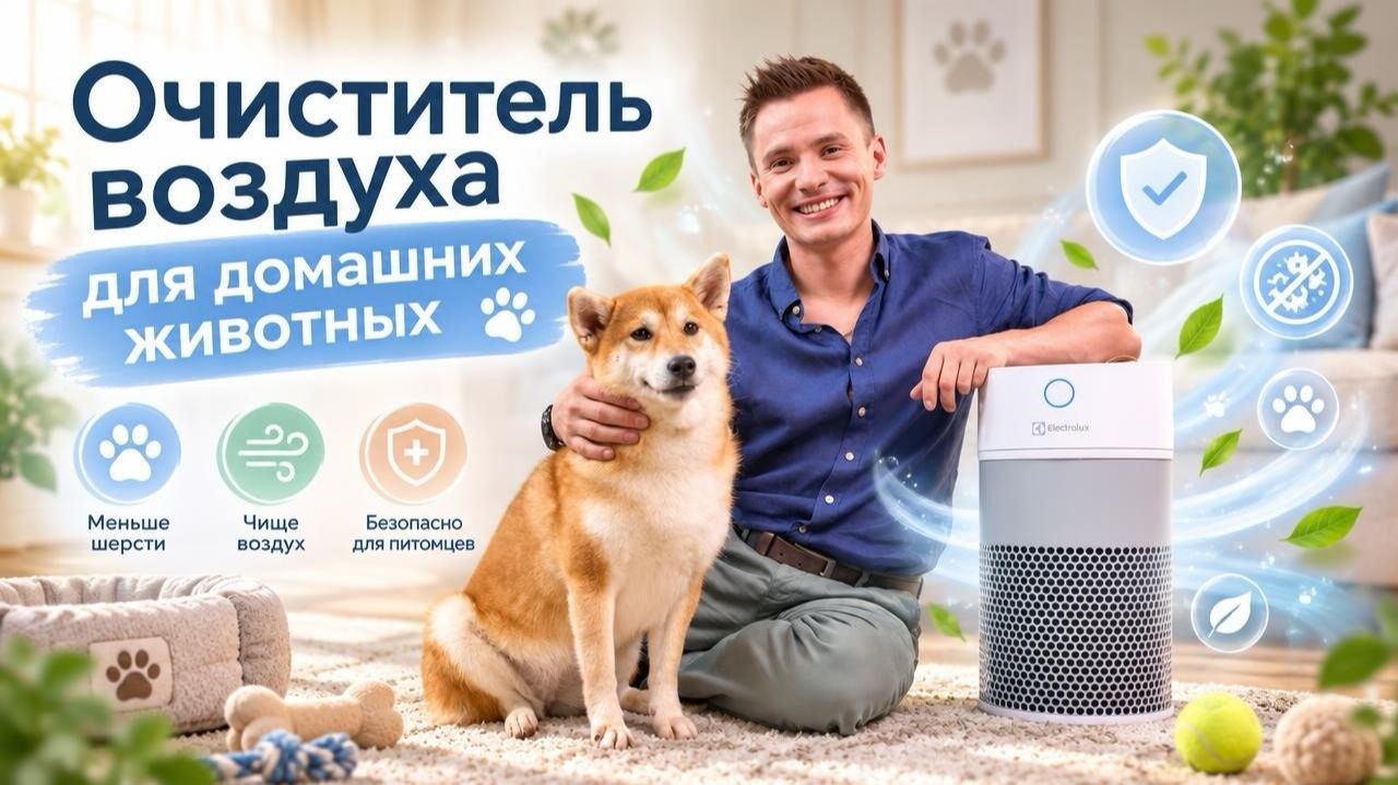 Очиститель воздуха от шерсти и пыли. Воздухоочиститель для домашних животных. Electrolux EAP-1027D.