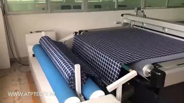 Однослойный раскройный комплекс ATP JET работа размоточного узла