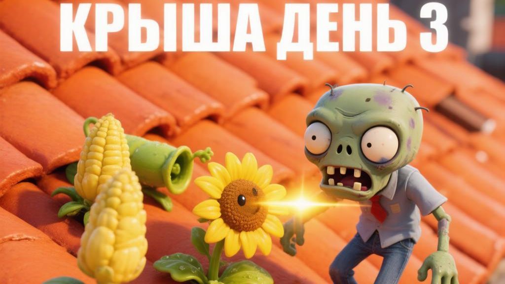 Растения ☘️ против Зомби 🧟. Крыша. День 3.