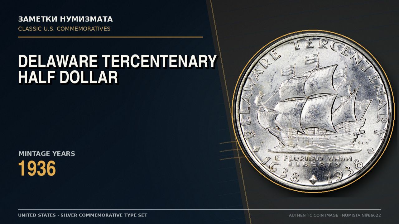 Delaware Memorial Half Dollar 1936 | Полдоллара США: Делавер 1936