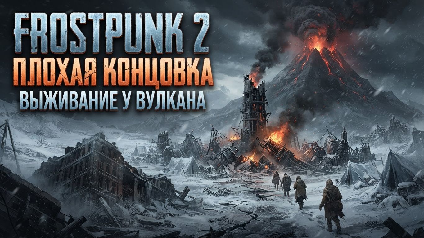 Frostpunk 2 Плохая концовка нового дополнения с выживанием у подножия действующего вулкана.