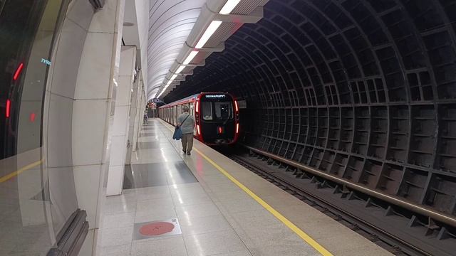 Метро Москвы новая красивая маленькая подборка проезд поезда и красивая станция