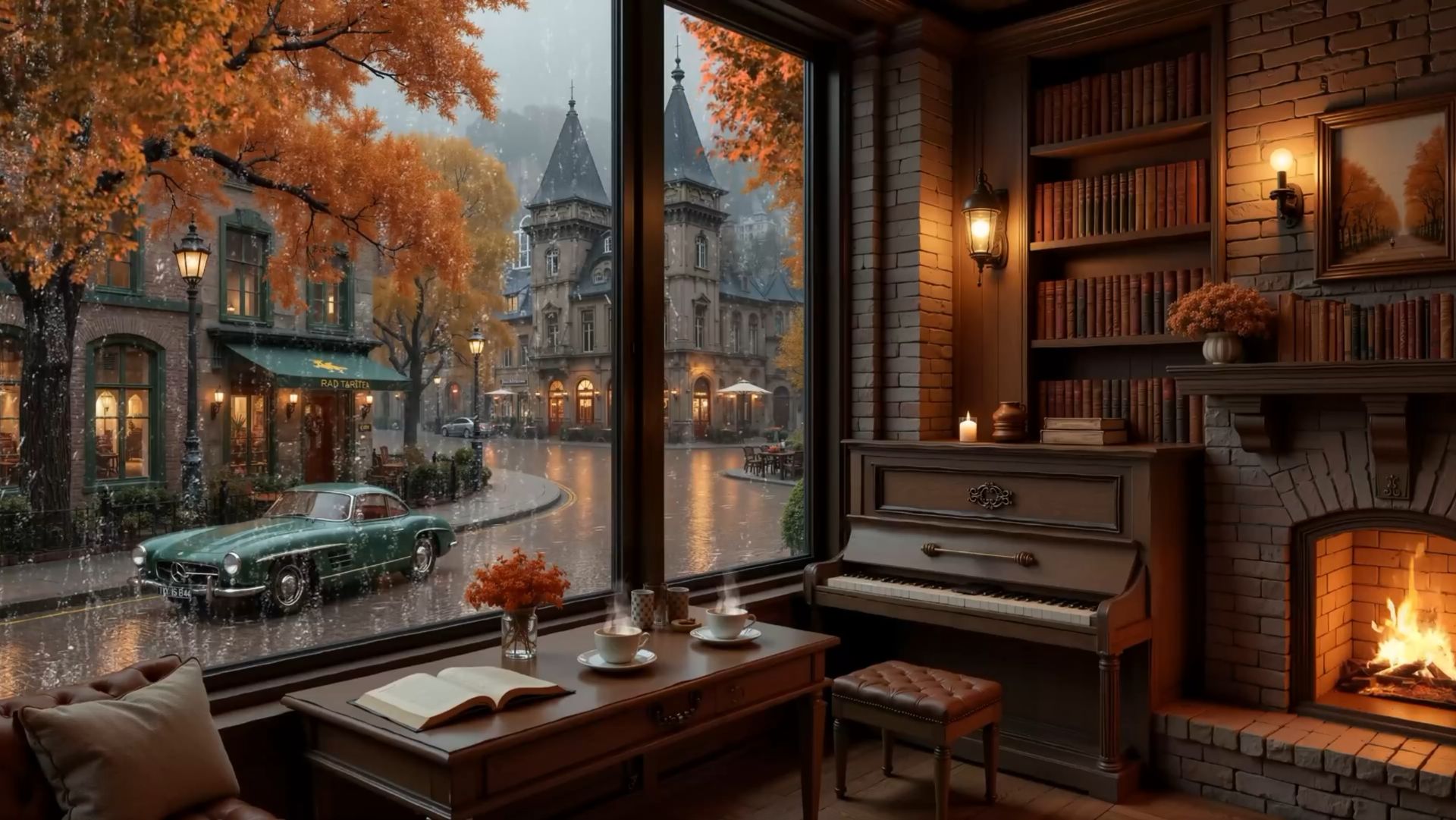 ОСЕННИЙ ДЖАЗ У ОКНА 🍂🎹 ДОЖДЬ, КАМИН И УЮТНЫЙ ВЕЧЕР ДЛЯ ОТДЫХА