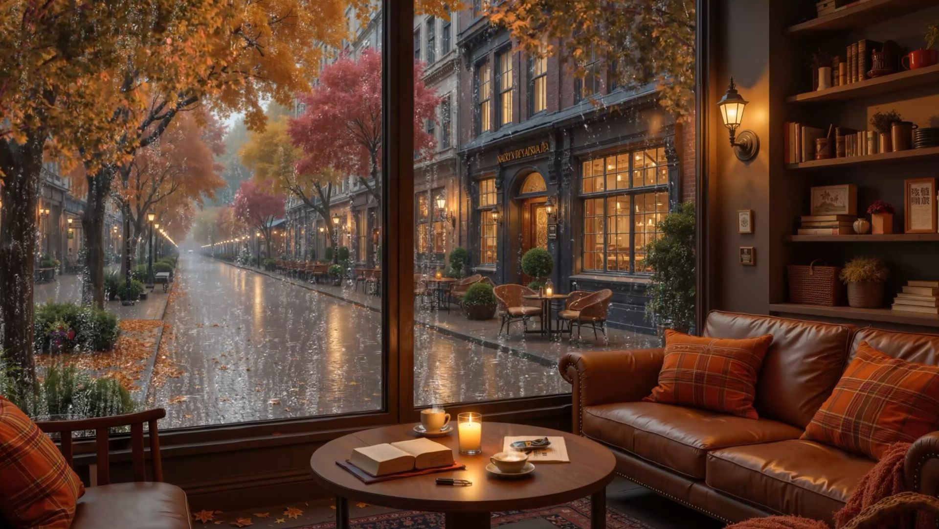 ОСЕННИЙ ДОЖДЬ И ДЖАЗ У ОКНА 🍁☕ УЮТНЫЙ ГОРОДСКОЙ ВЕЧЕР ДЛЯ РАССЛАБЛЕНИЯ