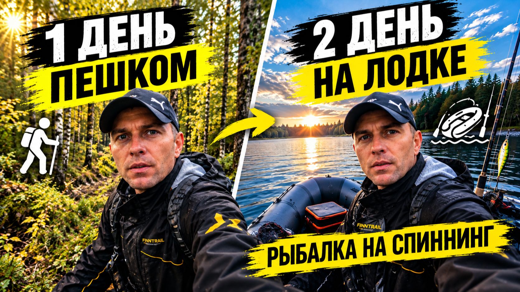 Первый день пешком по болотам , а второй на лодке за щукой
