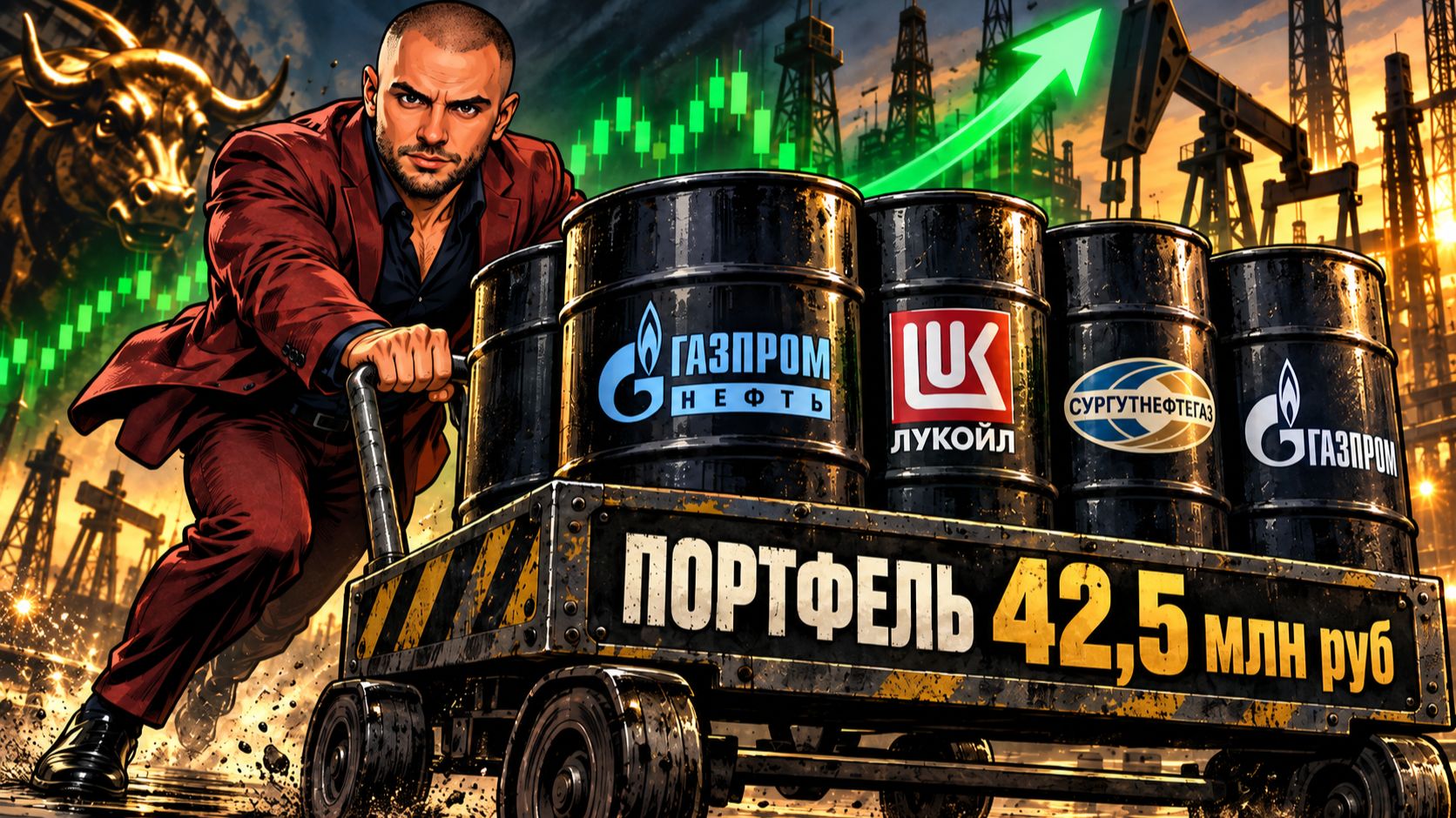 Обзор портфеля 42,5 млн: нефть тащит рынок вверх — надолго ли этот рост? | Купонный Барон