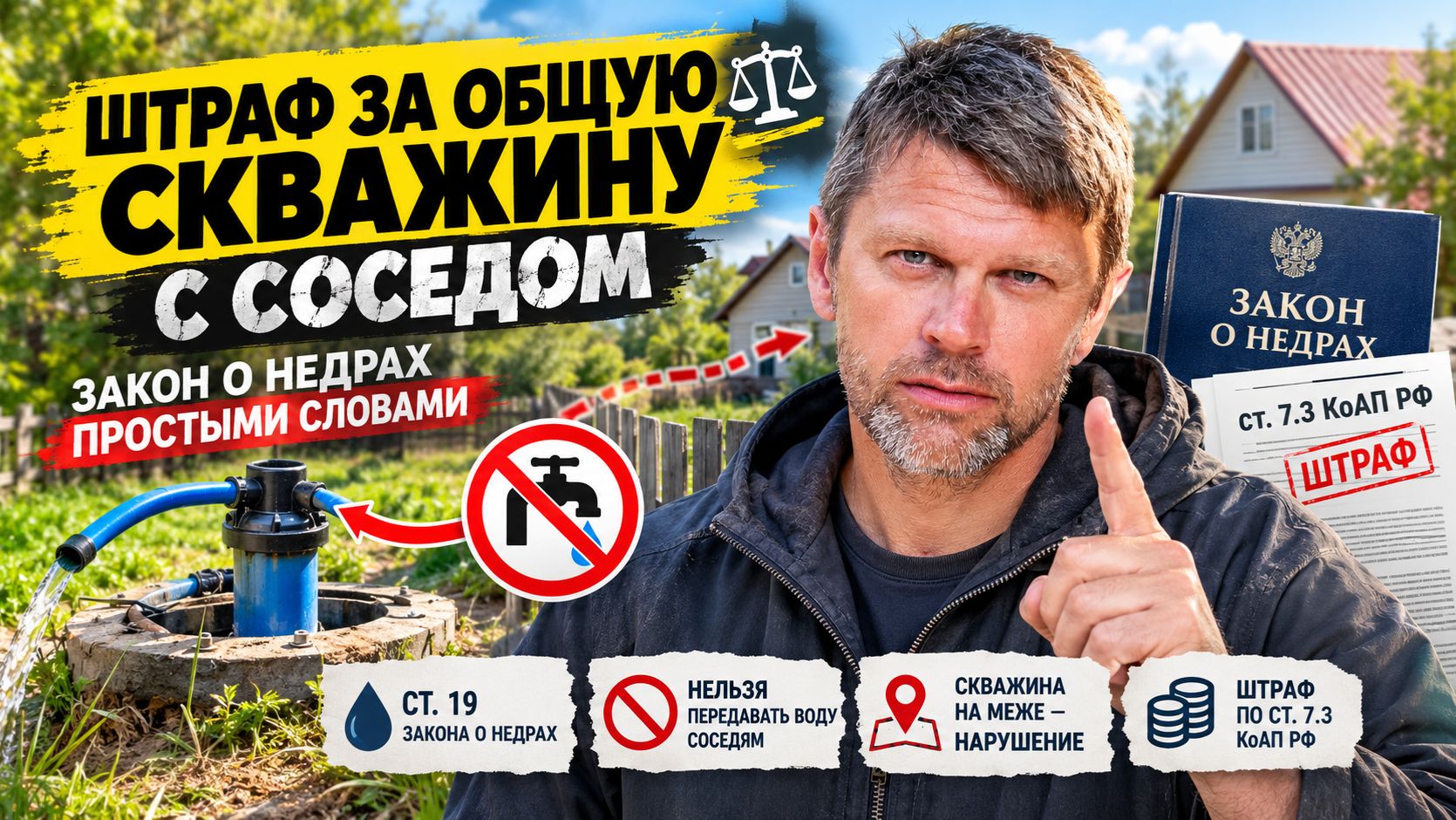 Скважина на двоих с соседом: как не попасть на статью 7.3 КоАП РФ 🏡📝