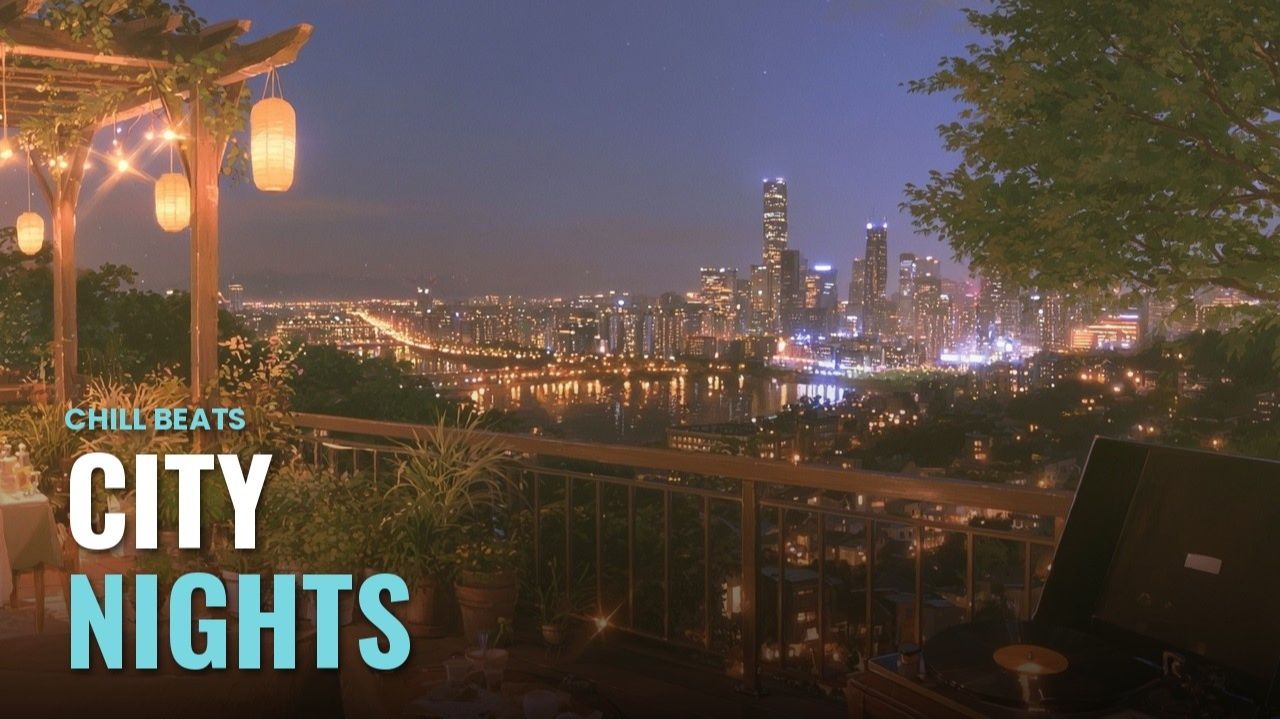 City Rain Tapping On The Rooftop Rail — Night Lo-Fi (Urban Rooftop Lofi)