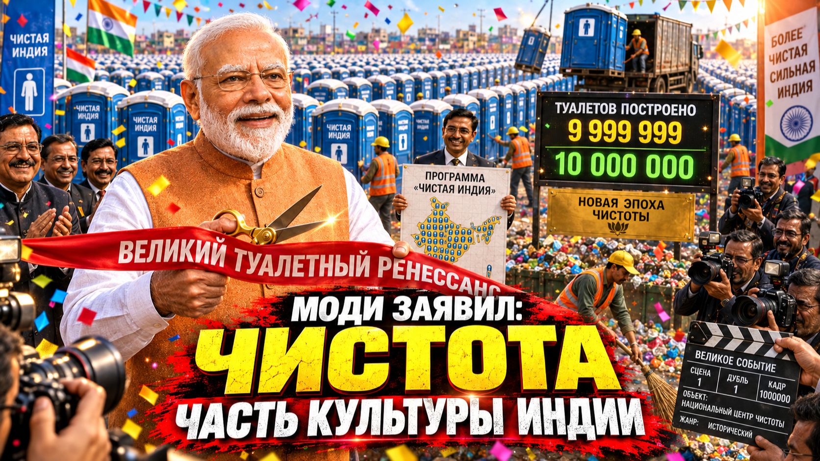 МОДИ: ИНДИЯ СТАНЕТ ЧИЩЕ — НАЧНУТ С МИЛЛИОНОВ ТУАЛЕТОВ