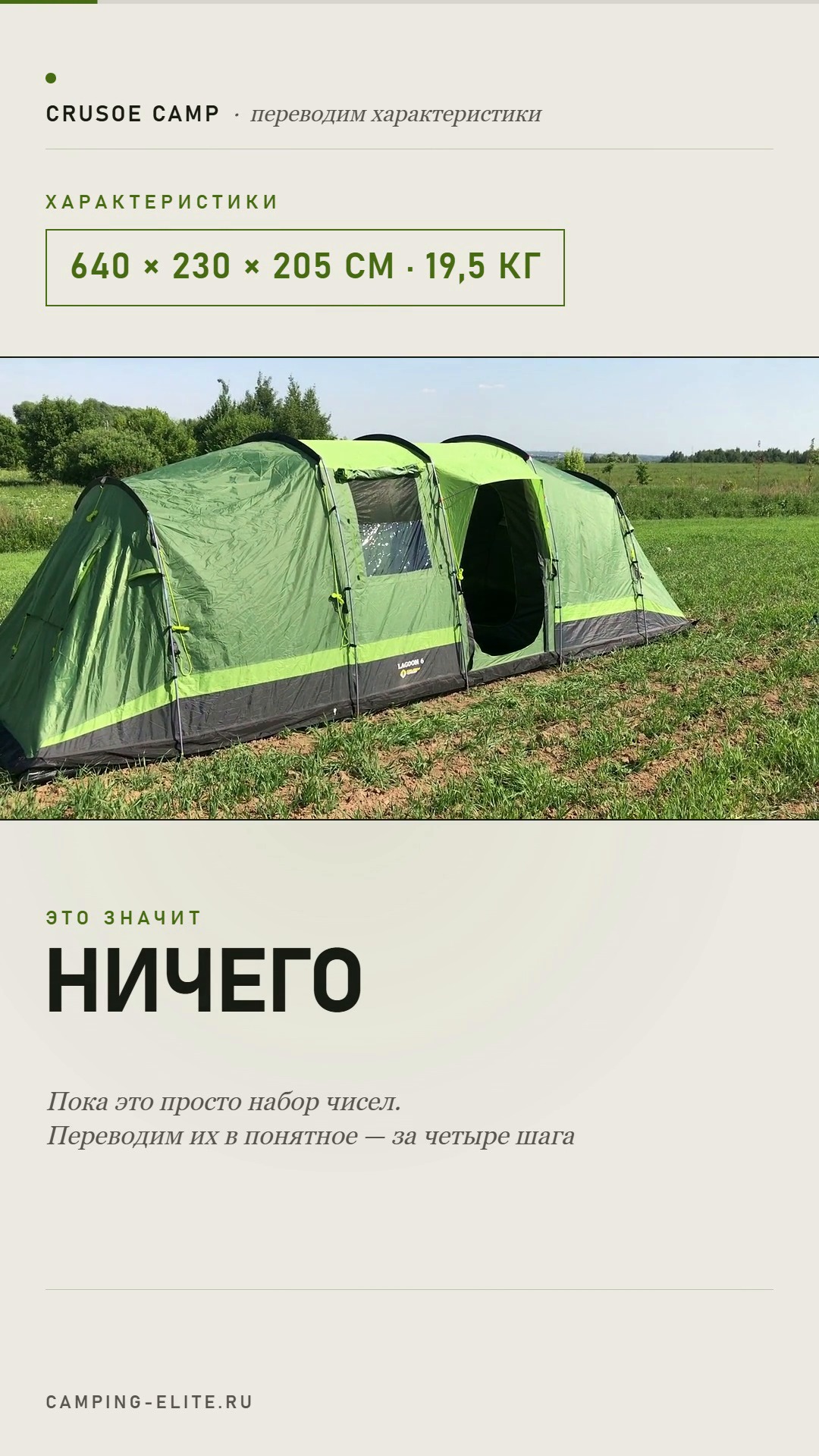 Кемпинговые палатки Crusoe Camp: обзоры 3, 4 и 6 местных
