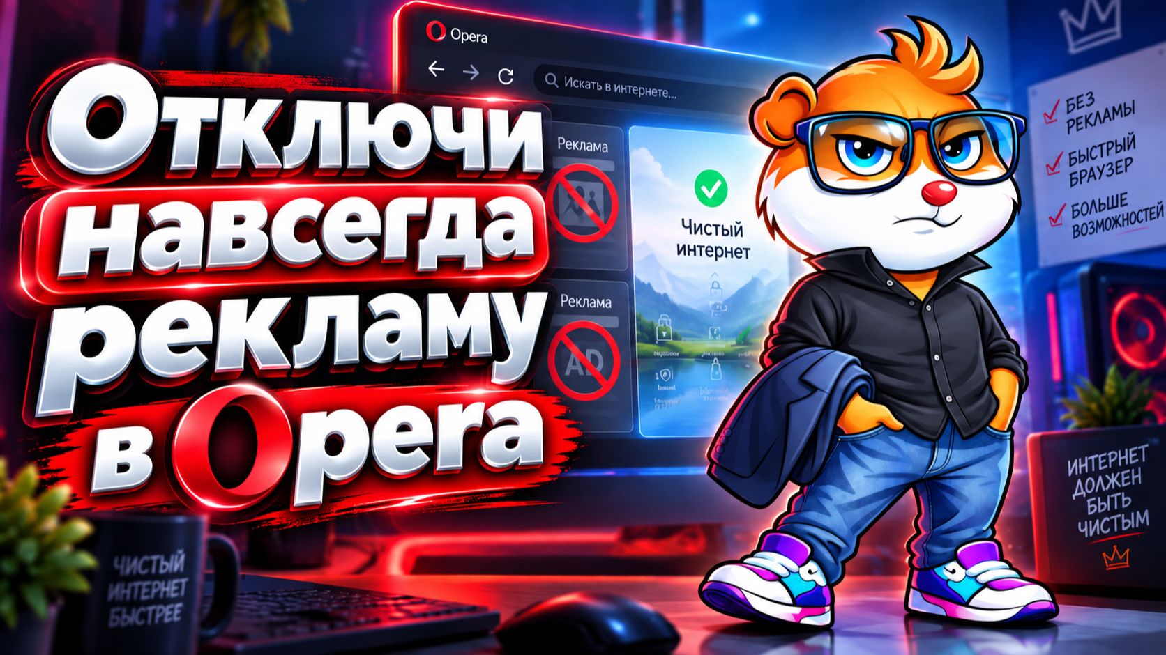 Как Отключить или Убрать Рекламу в Браузере Opera на ПК в 2026 году
