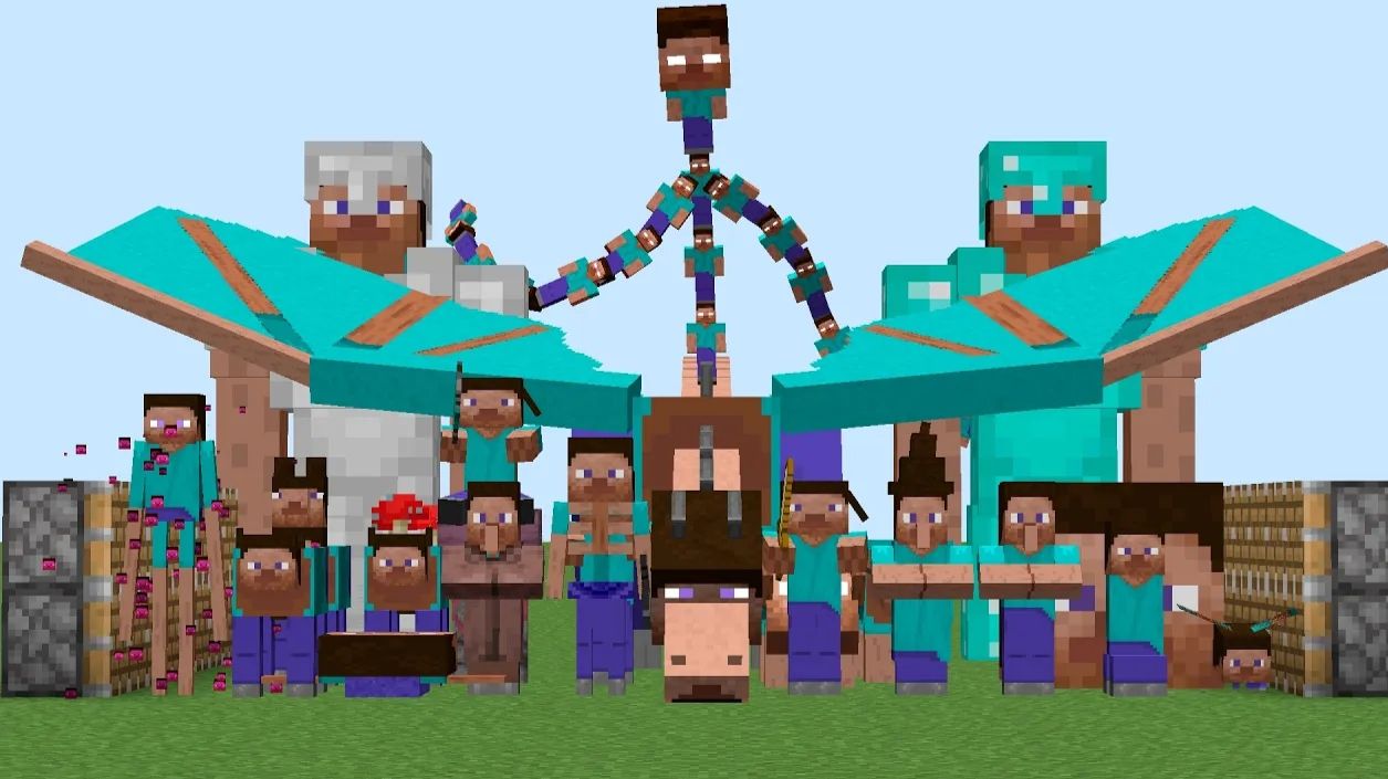 Все мобы Стива вместе в Minecraft — вот что получилось!