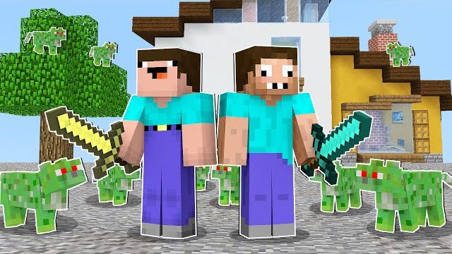 НУБ И ПРО ПРОТИВ КОТОВ ЗОМБИ В МАЙНКРАФТ ! НУБИК В ГОРОДЕ И ТРОЛЛИНГ ЛОВУШКА В MINECRAFT