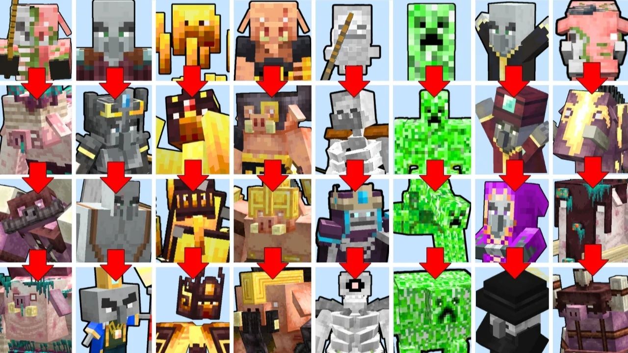 Последний моб на арене — но они эволюционируют в боссов! Minecraft Mob Battle
