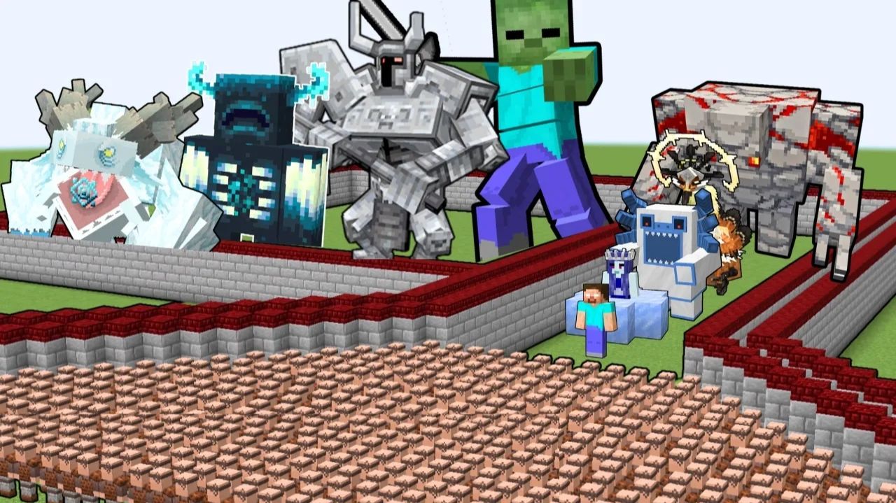 1000 жителей в Deathrun — самые мощные боссы в Minecraft!