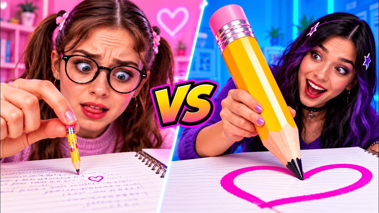 ✏️🤏 MINIATURE VS GIANT SCHOOL SUPPLIES! Ultimate Size Challenge | By 123 GO!