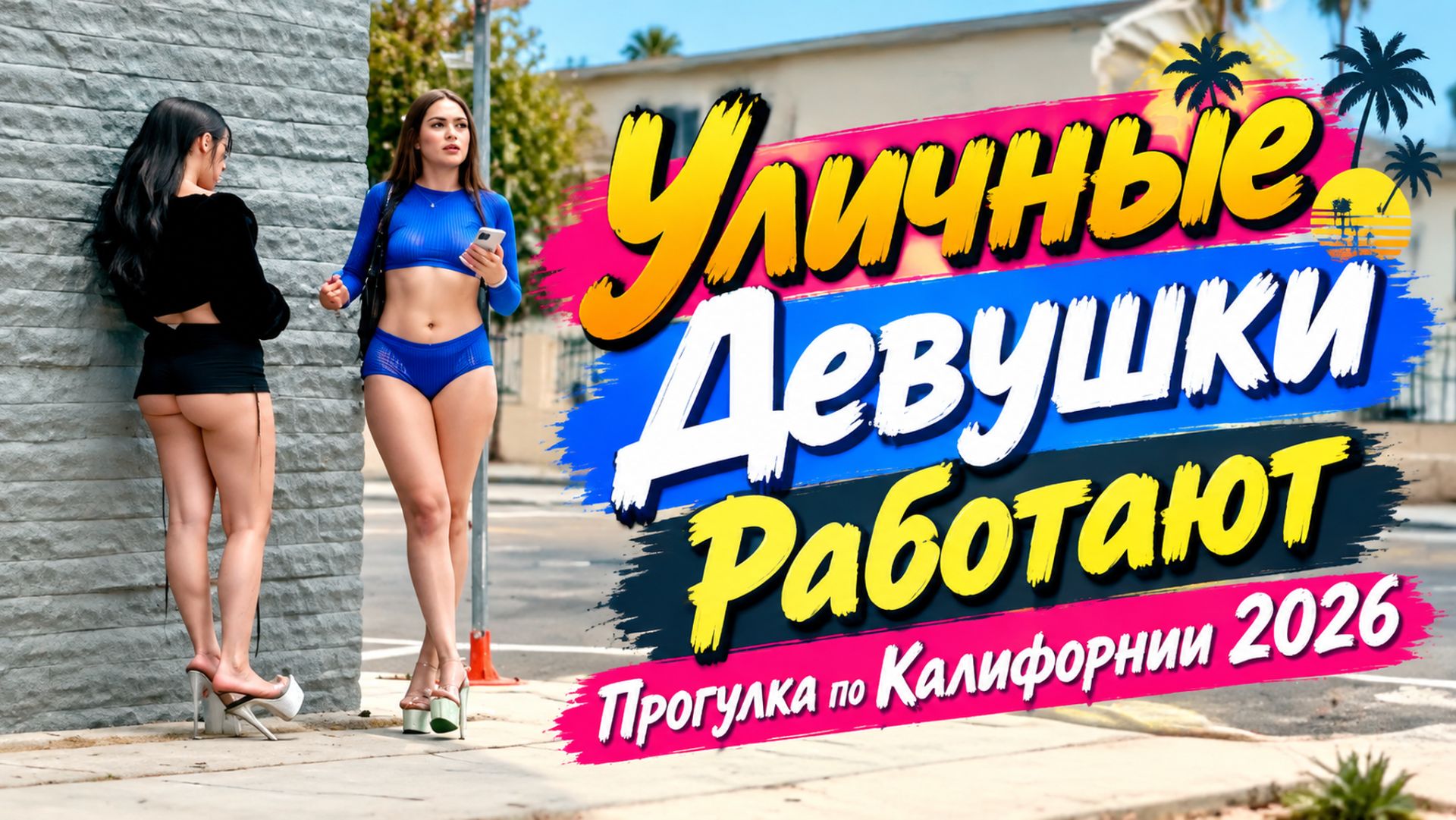 Уличные девушки работают Прогулка по Калифорнии