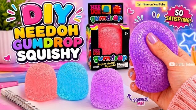 The Easiest Way To Make A NeeDoh Gumdrop Squishy /DIY Gumdrop Squishy Tutorial* Easy Craft Ideas