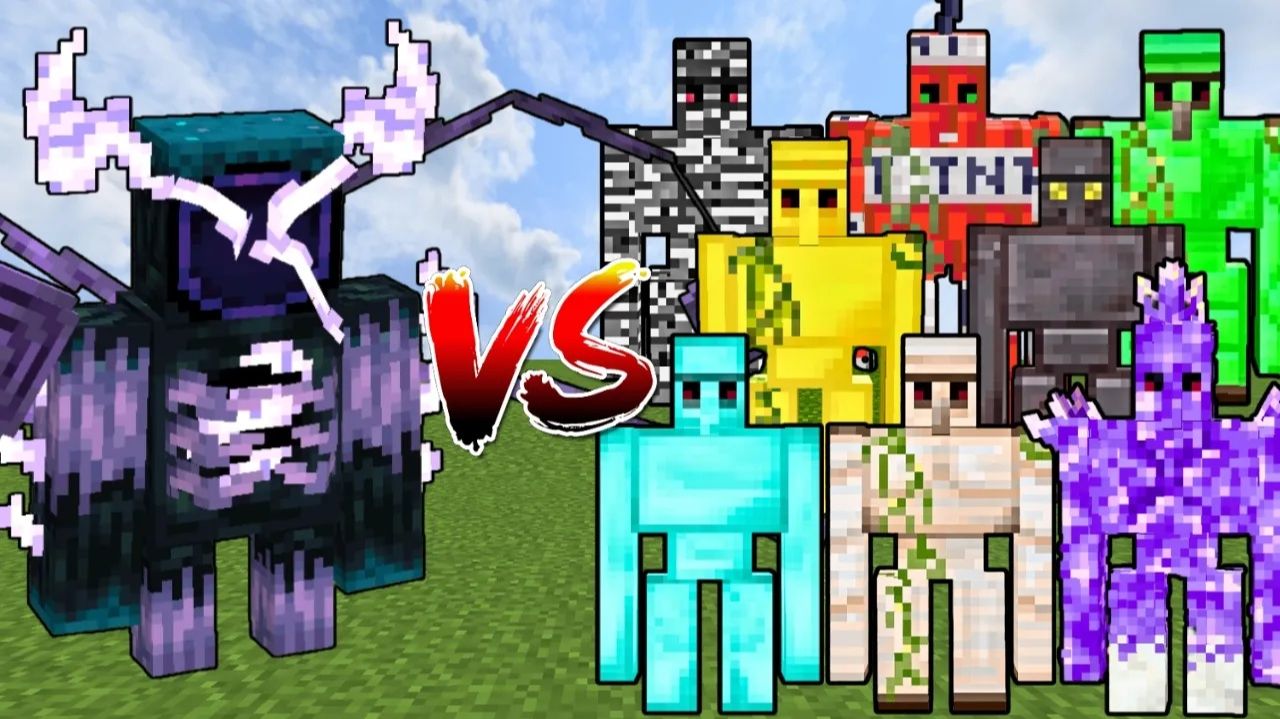 Новый босс Уорден VS все големы Minecraft!
