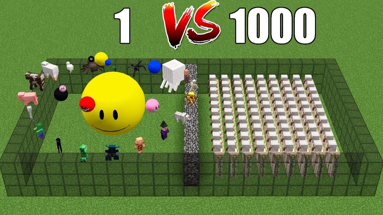 Сможет OMEGA VERITY победить 1000 железных големов в Minecraft?