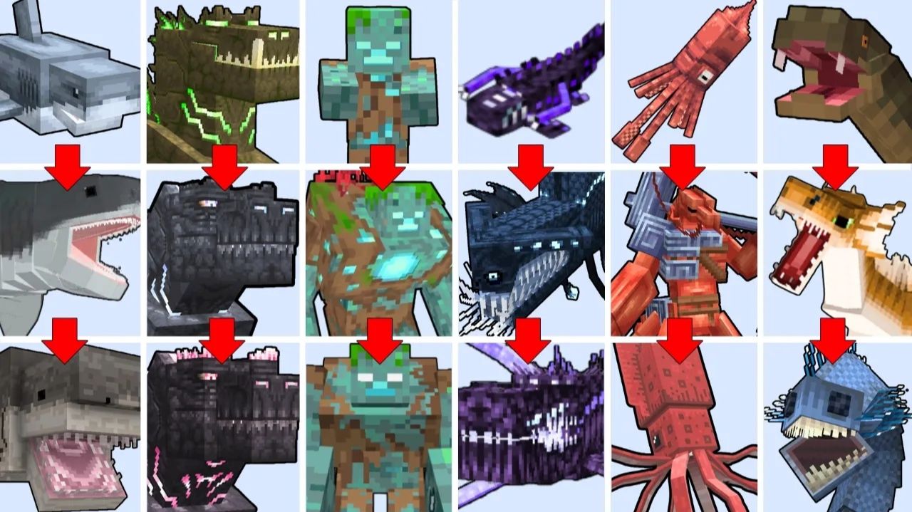 Турнир морских мобов в Minecraft — Левиафан ЭВОЛЮЦИОНИРУЕТ!