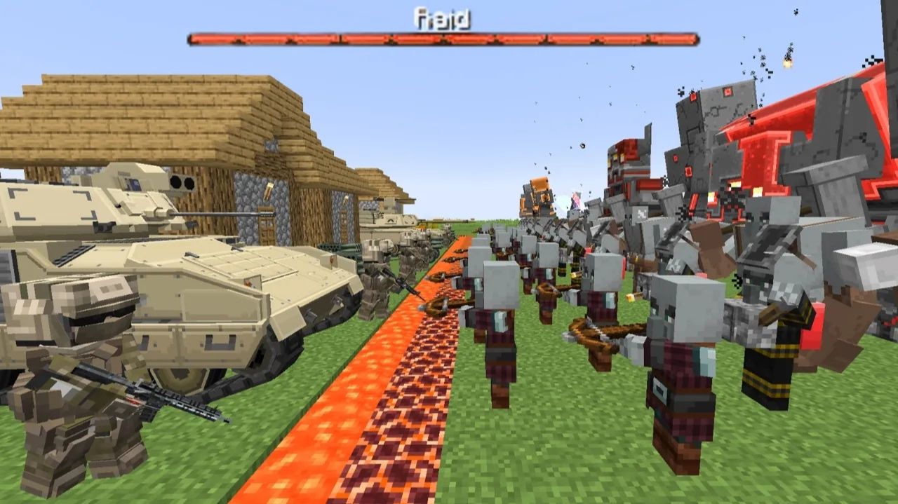 Рейд разбойников VS военная армия в Minecraft — кто победит?