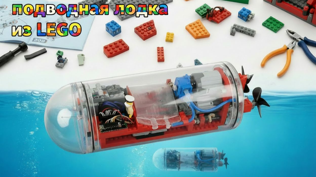«Сборка радиоуправляемой подводной лодки из LEGO 🚢🌊»