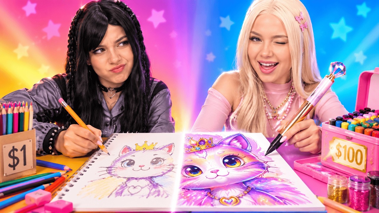 DÉFI DESSIN ! FILLE NOIRE VS FILLE ROSE 🎨🔥