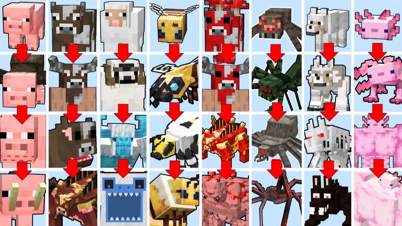 Турнир животных в Minecraft: кто эволюционирует первым?