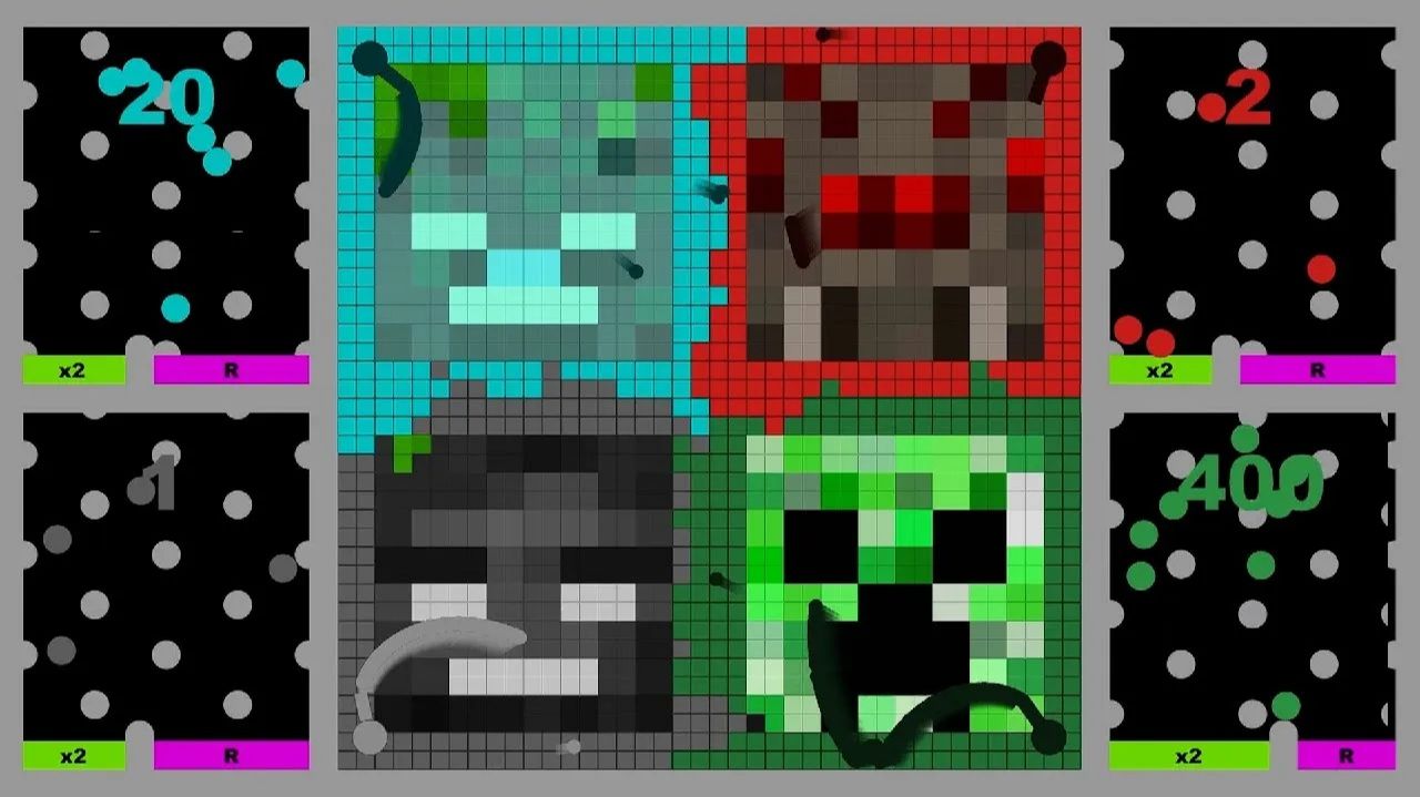 Minecraft-турнир в Algodoo: кто победит в гонке шариков?