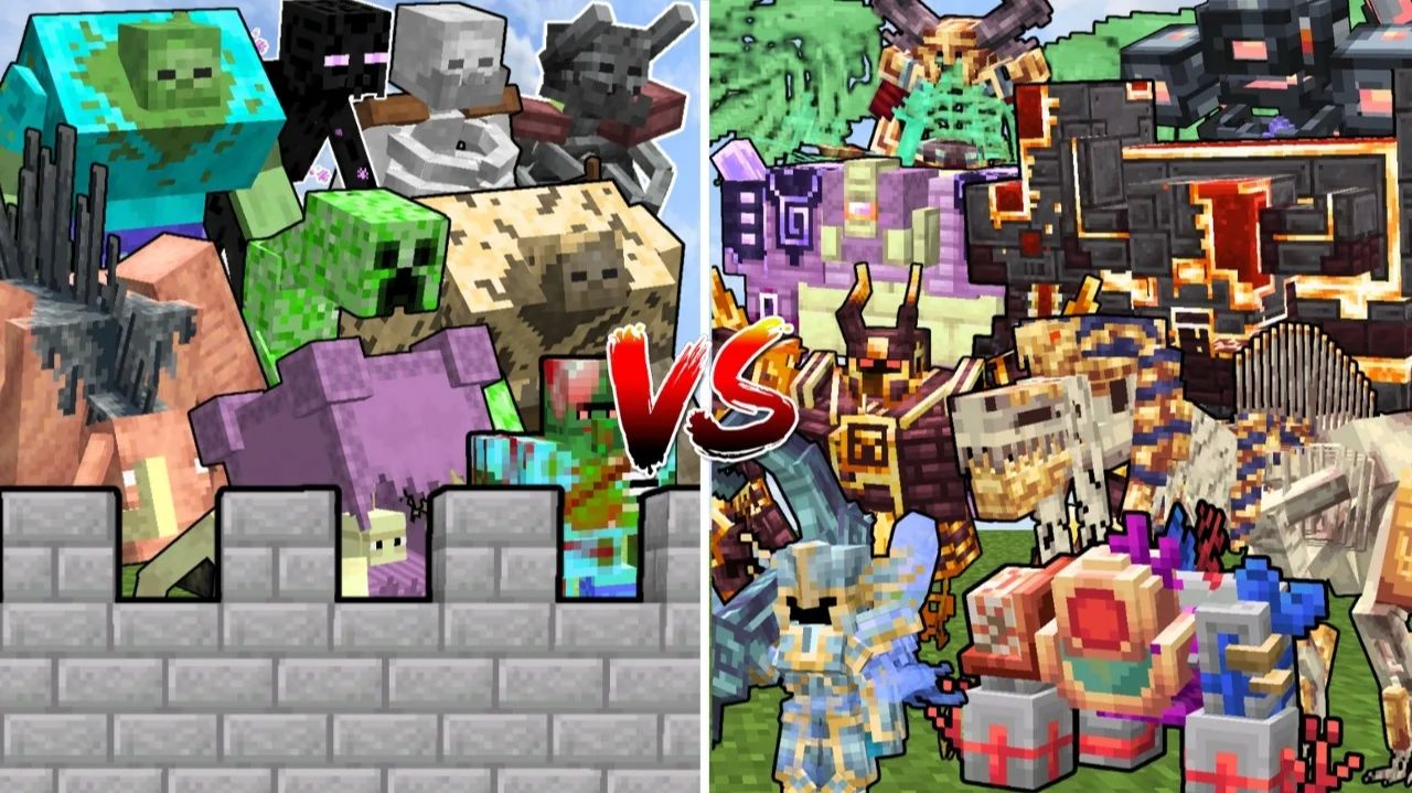 Армия катаклизма L_ENDER VS замок мутантов — Minecraft битва мобов