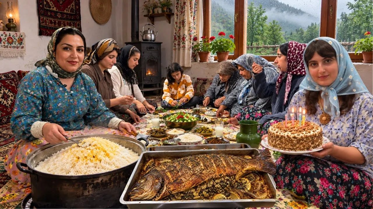 Деревня Индия. Real Village Life In Northern Iran  ｜ Whole Stuffed Fish, Grandma’s Traditions & Birt