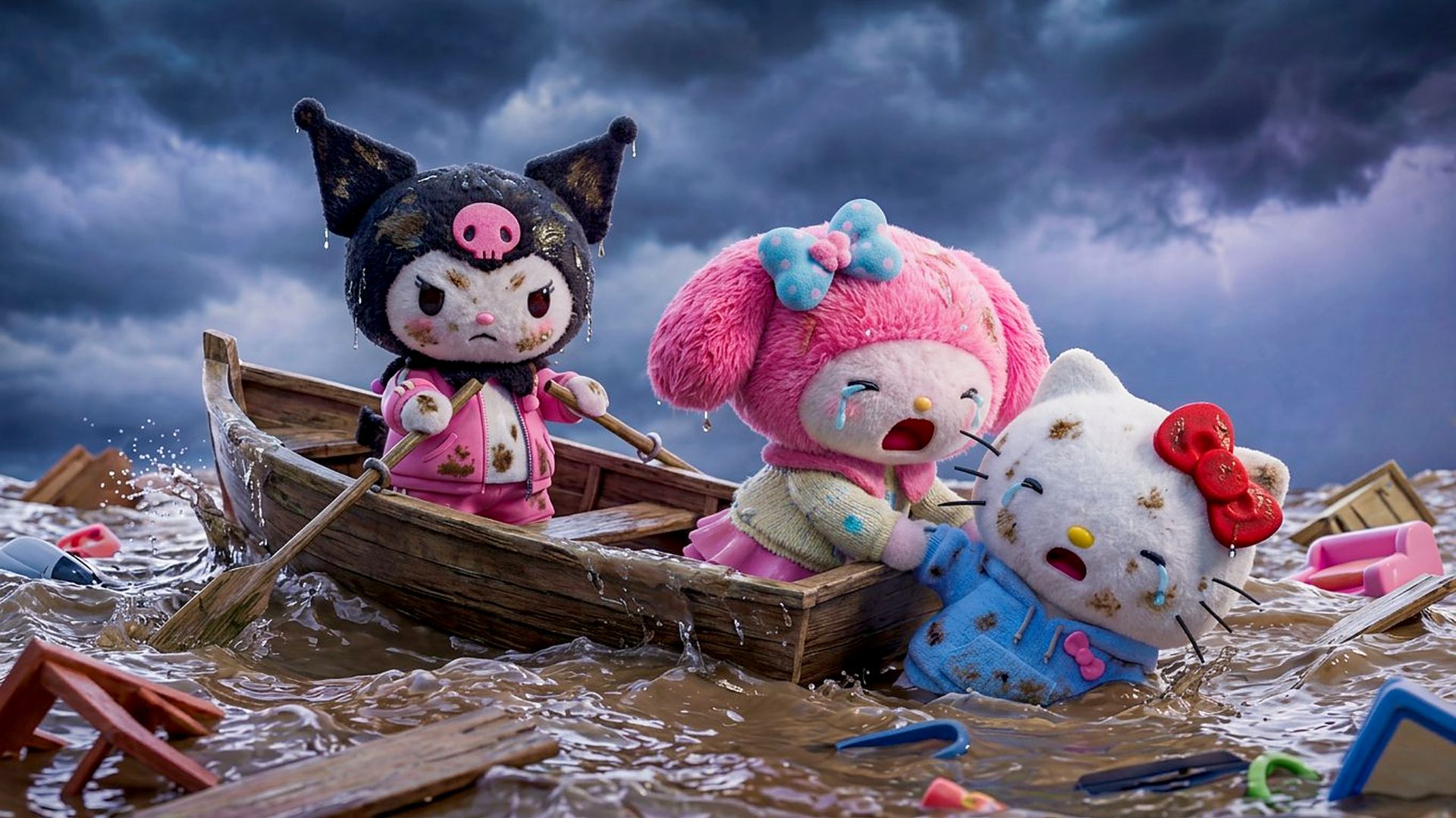 Хэллоу Китти попала в бурю ⛈️ История дружбы Куроми и Мелоди 💖 Анимация. Мультики для детей