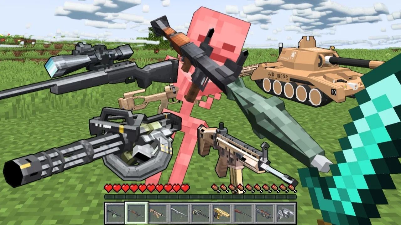 Minecraft, но у каждого моба есть ОРУЖИЕ!