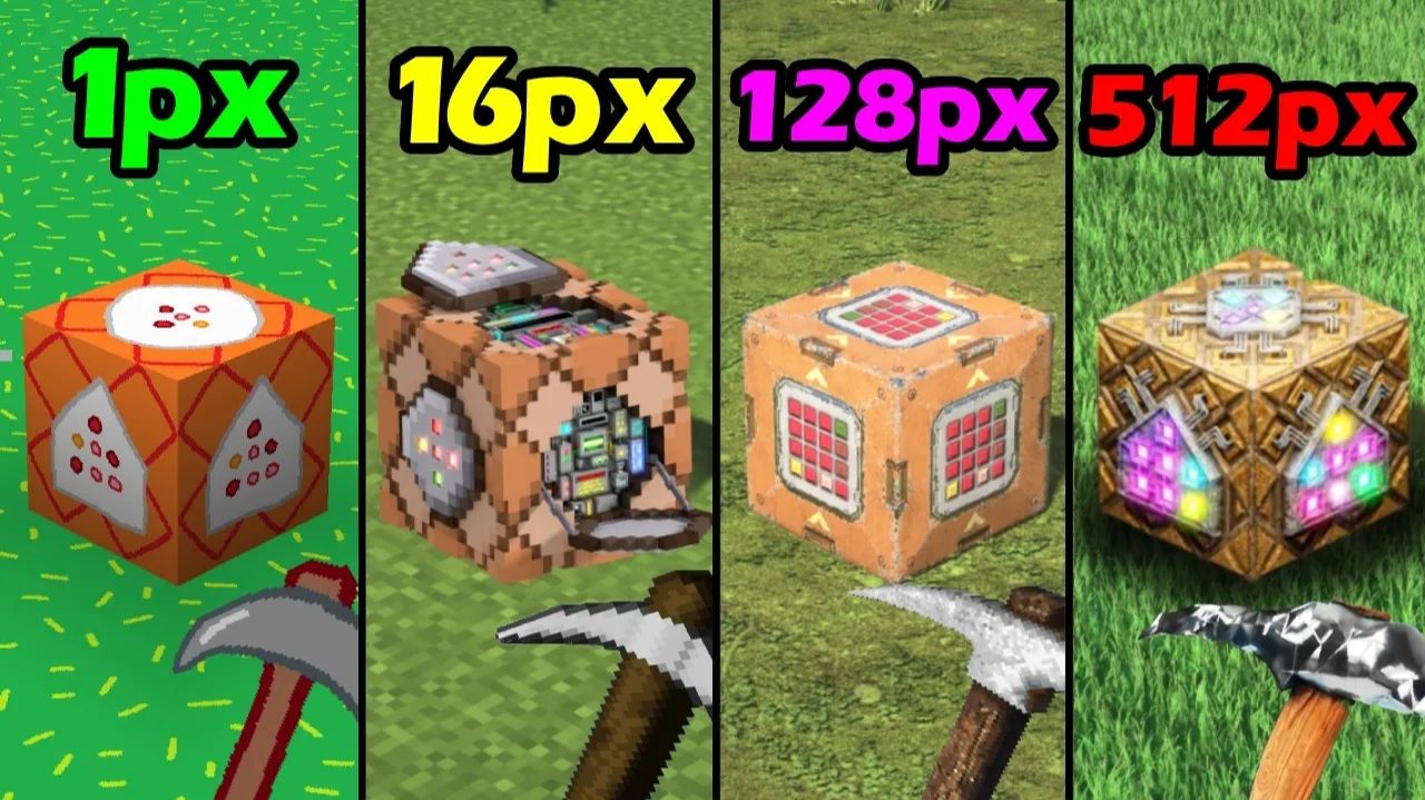 Текстуры 1px VS 8px VS 16px VS 64px VS 128px VS 512px — ультра-нарезка