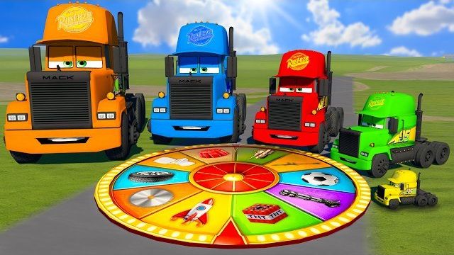 Большой и маленький грузовик Mack против колеса случайных улучшений | BeamNG.Drive