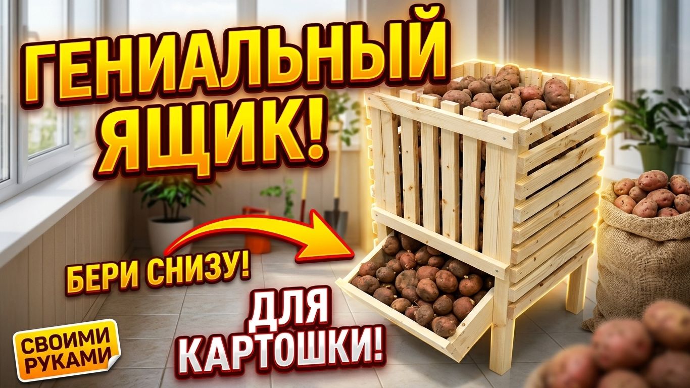 ВЫКОПАЛ КАРТОШКУ? Сделай ЭТОТ чудо-ящик! Хранение на балконе без хлопот 🥔