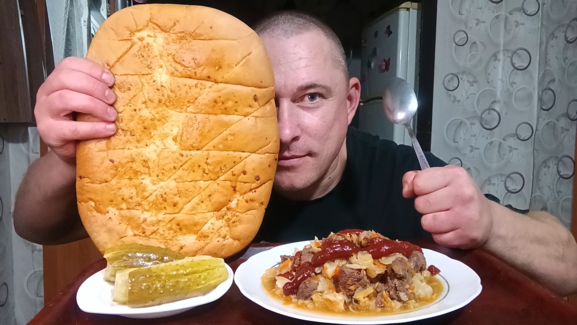 мукбанг/обжорыч/капуста Тушёная с мясом/бигус/