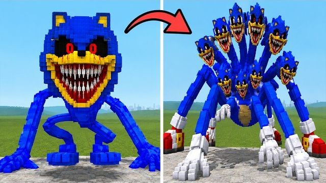 Звуковой.EYX Minecraft против гусеничного вездехода Sonic Hydra в Minecraft в Garry's Mod