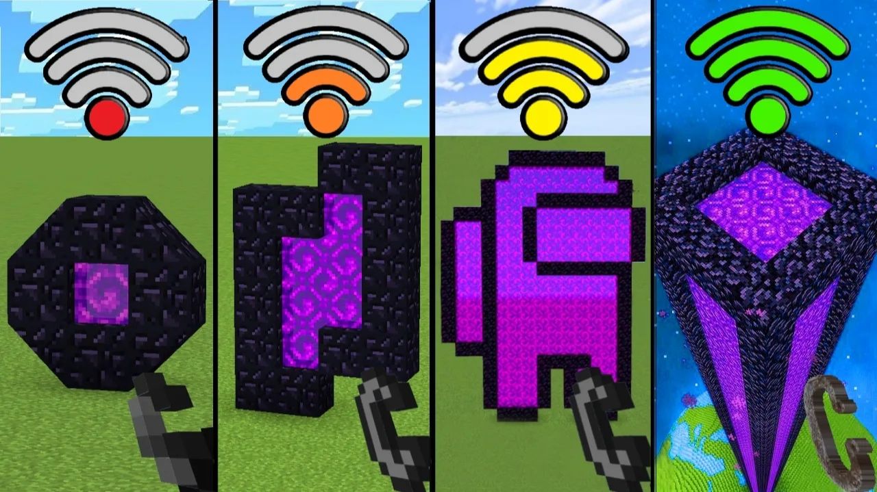 Все порталы в Нижний мир с случайным Wi‑Fi в Minecraft — эксперимент!