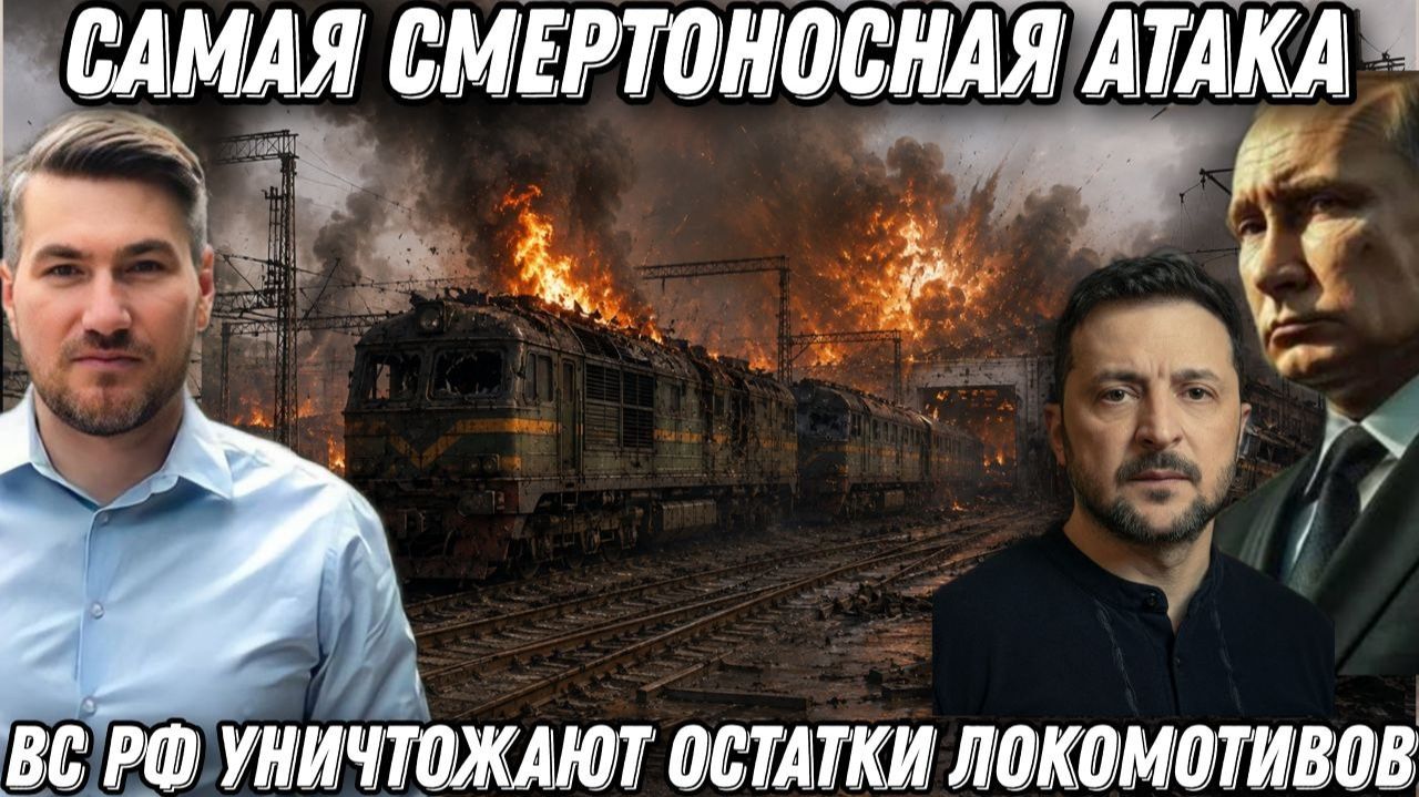 Такого еще не было! Самая смертоносная атака. Удары по ж/д и локомотивам ВСУ.