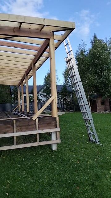 Монтаж навеса над терассой 🙃