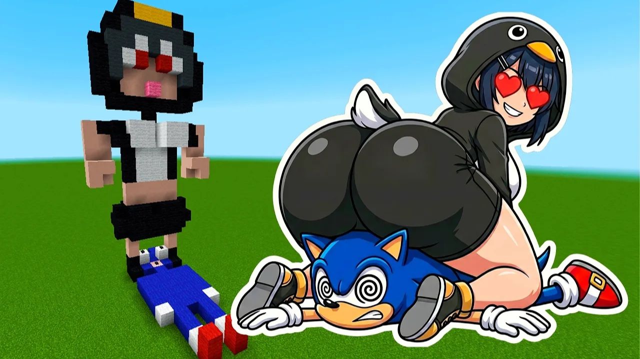 Беременный пингвин ГУГУГАГА раздавил Sonic Addon в Minecraft!