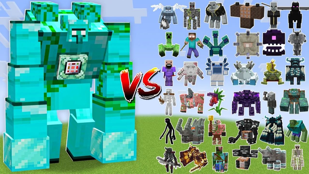 АЛЬФА-МУТАНТ АЛМАЗНЫЙ ГОЛЕМ против всех боссов Minecraft!