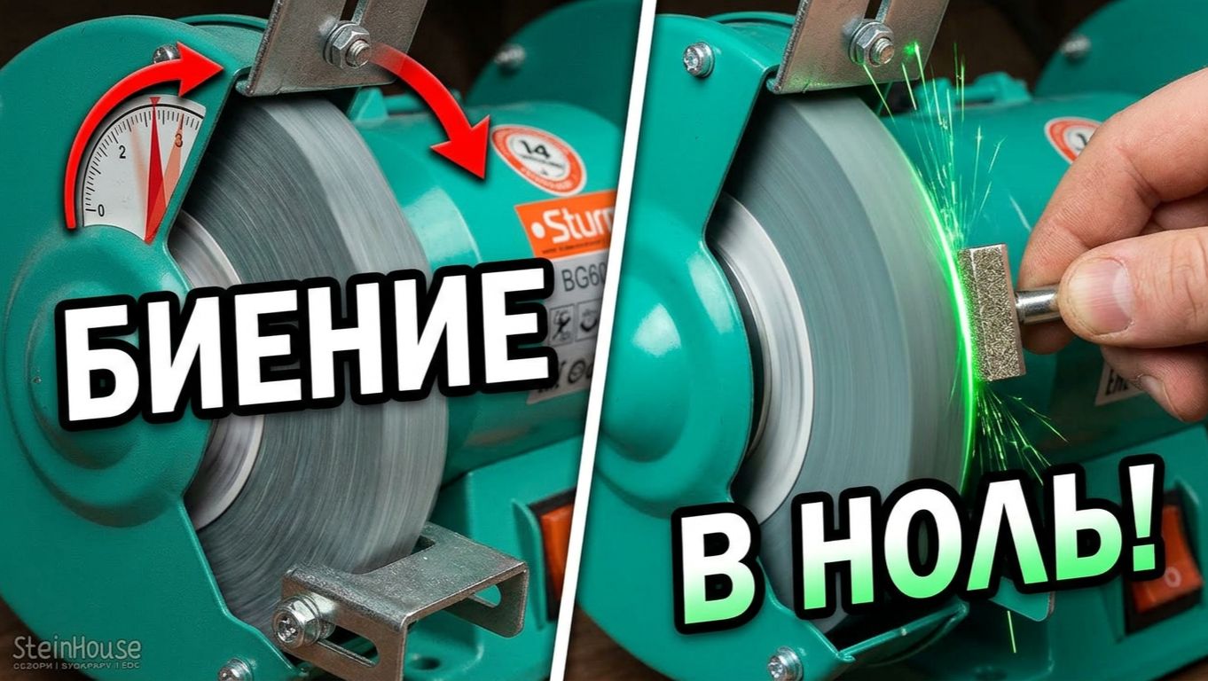 Правка камней на точильном станке - Устранение биения камня на наждаке | SteinHouse