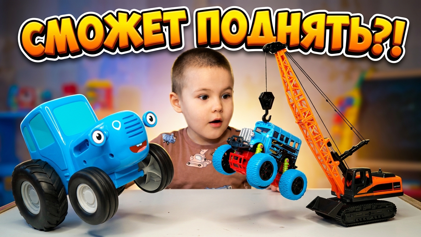СИНИЙ ТРАКТОР думает : сможет ли АВТОКРАН поднять МОНСТР ТРАКИ?